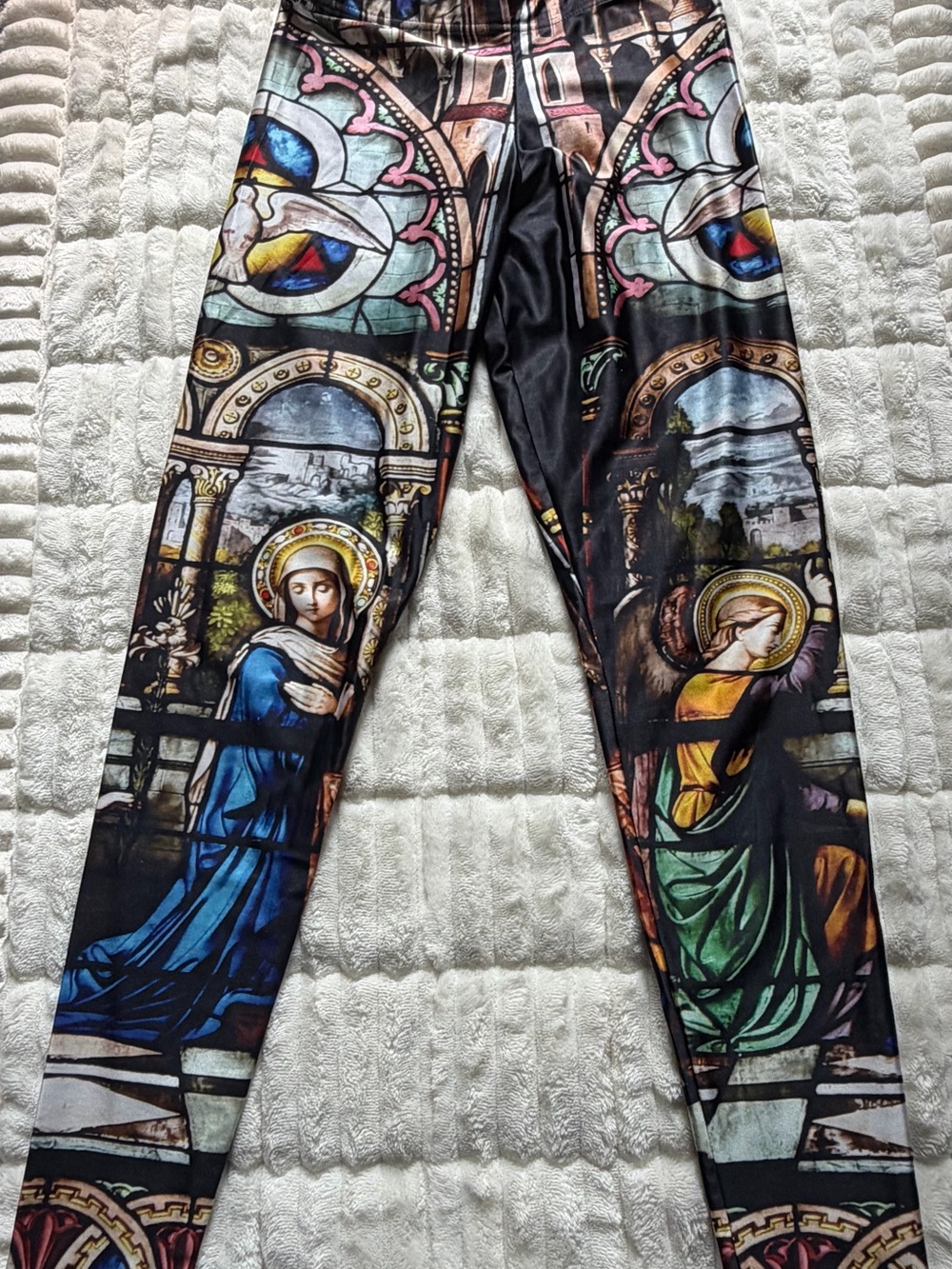 Stained Glass Print Leggings - Multicolor